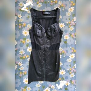 XXI TWIST BLACK FAUX LEATHER DRESS